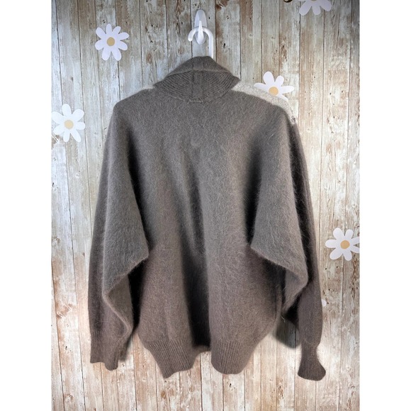 TALK OF THE WALK Vintage Sweater Womens 2XL Taupe Oatmeal Beaded Angora Blend - Picture 2 of 9